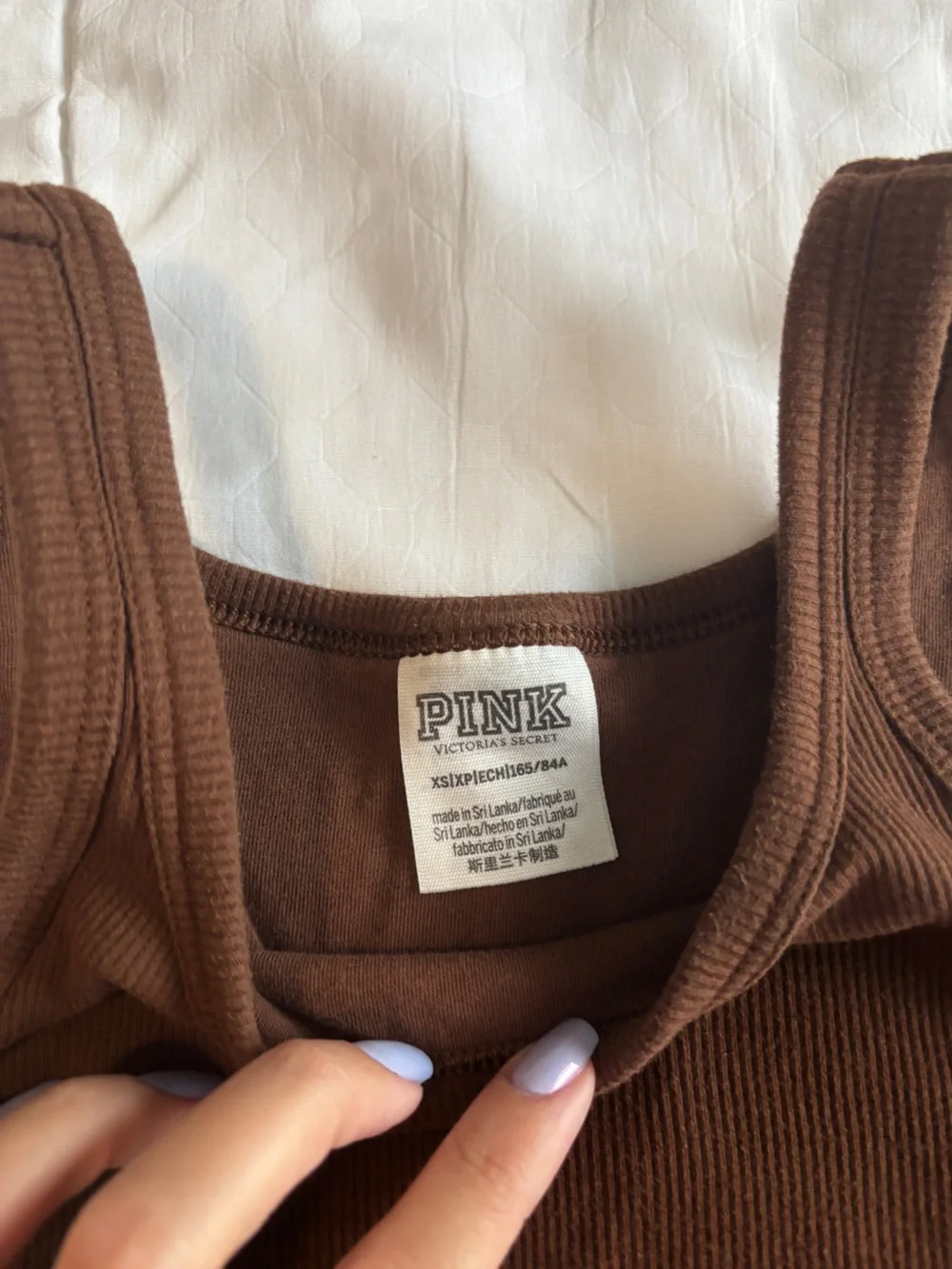 PINK Victoria's Secret Ribbed Tank Top - Brown